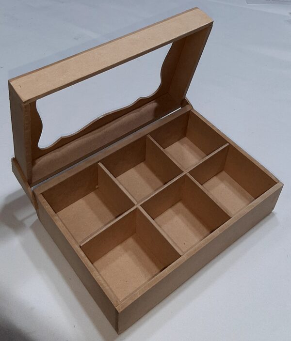 CAJA DE TÉ CON 6 DIVISIONES