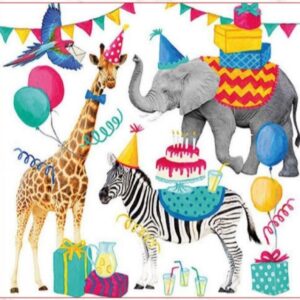 ANIMAL BIRTHDAY WHITE - ANIMALES CUMPLEAÑOS BLANCO