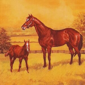 MARE WITH A COLT PAINTING - YEGUA CON UN POTRO PINTADO