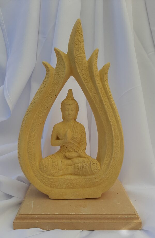 BUDA EN LLAMAS CON BASE DE MDF