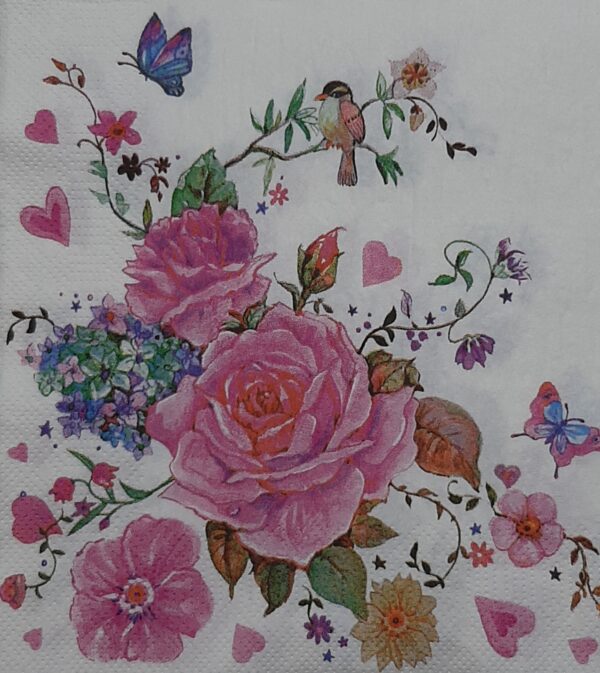 DRAWN ROSSES WITH BUTTERFILES - ROSAS DIBUJADAS CON MARIPOSAS